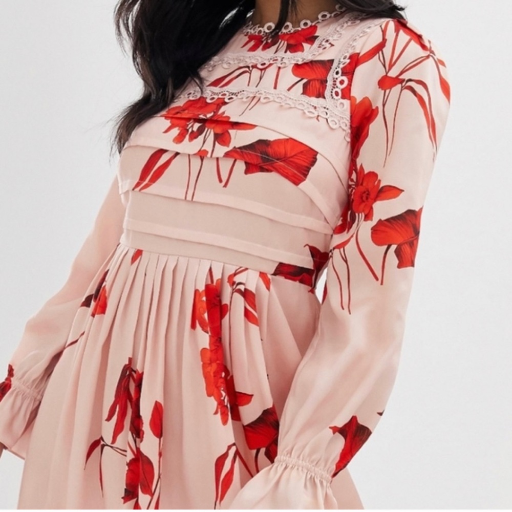 Ted Baker London Pink Dress with Red Floral Print - Picture 2 of 12